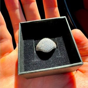 VVS1 Moissanite « Bubble » Ring passes diamond testers